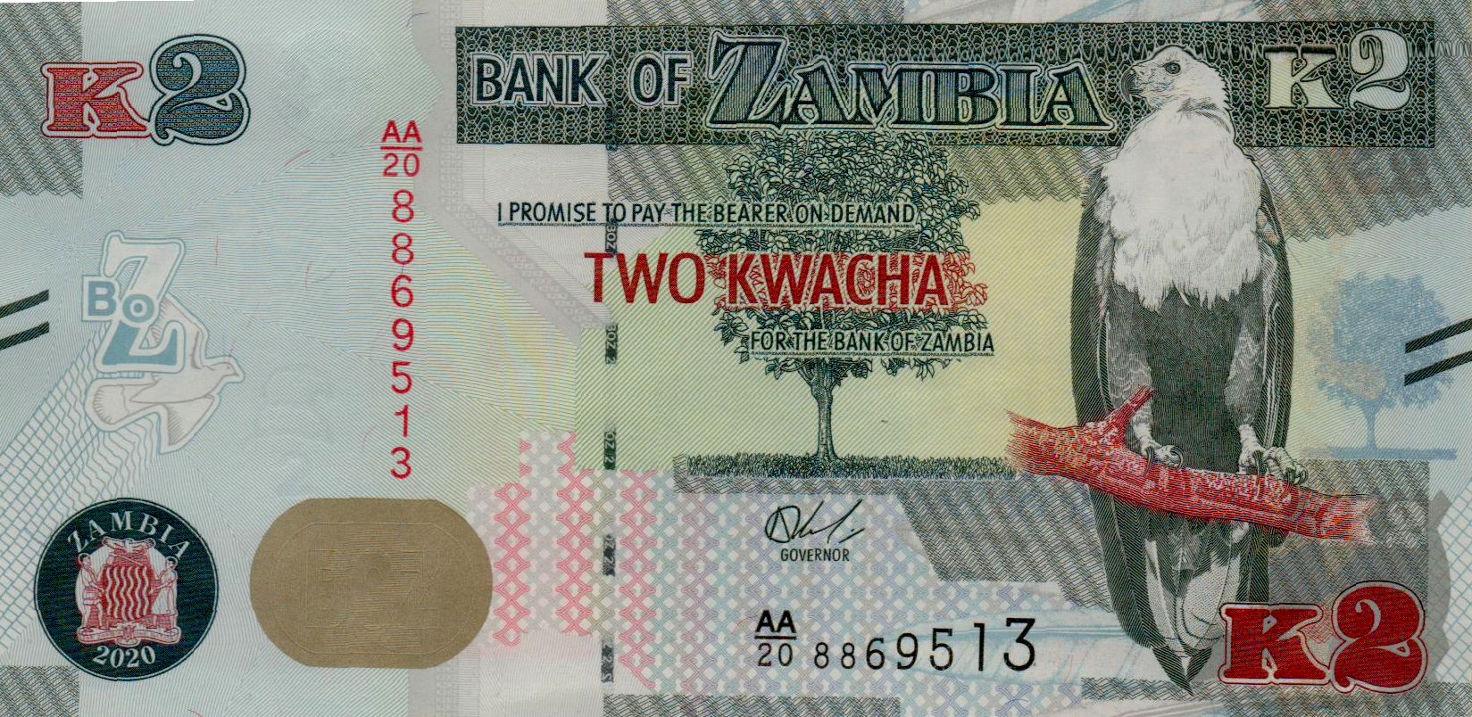 Zambia 2 2020 UNC P-56/c